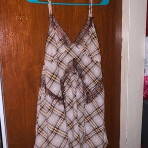 Stitch And Pine Mini Plaid Dress Size S Westrrn Cowgirl